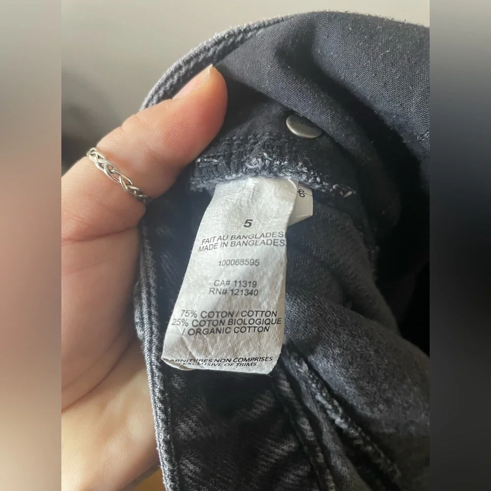 Garage Distressed Black Women's High Rise Wide Leg Jeans Size 5